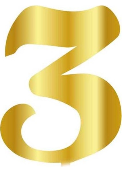 Pleksi Çubuksuz Rakam 6 cm Altın - 3