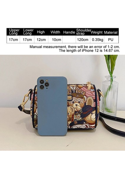 Kadın Crossbody Çanta, Bear Tasarım Kadın Omuz Çantası, Hı-Q Casual Bayan Çanta, Ayı Desenli, Şık ve Eğlenceli Messenger Çanta (Yurt Dışından)