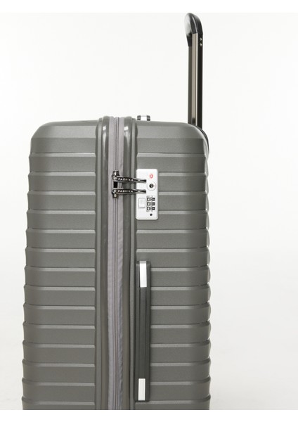 Antrasit Unisex 73x46x27 cm Büyük Boy Çekçekli Sert Valiz FAB-5235