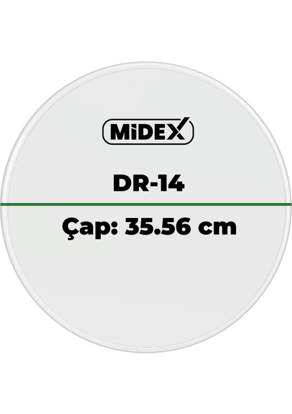 DR-14R Şeffaf Renk 14 İnç Trampet Bateri Davul Derisi Drumhead 14'' inch (35.56 cm) modelleri