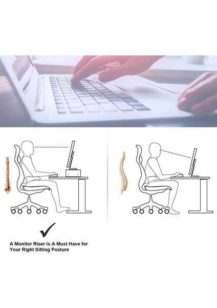 Sally Beyaz Laptop Standı Monitör Yükseltici