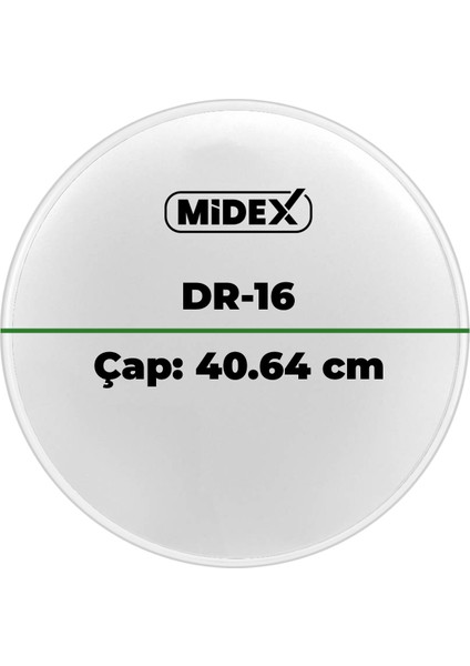 DR-16WH Beyaz Renk 16 İnç Tom Bateri Davul Derisi Drumhead 16'' inch (40.64 cm)