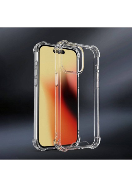 Apple iPhone 15 Plus Kılıf Crystal Sert Pc Antishock Darbe Emici Kenar Şeffaf Silikon Kapak