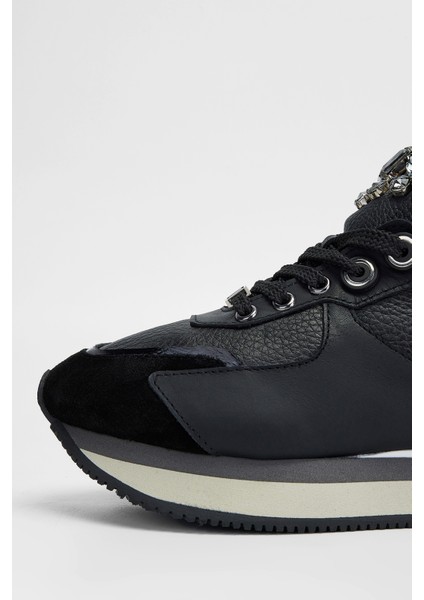Kadın Siyah Floter Hakiki Deri Sneakers & Spor Ayakkabı 1011 6195 Bn Ayk SK23/24 fırsatları