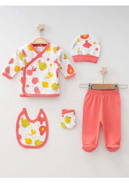 Meyve Sebze Desenli 5'li Bebe Set 6256