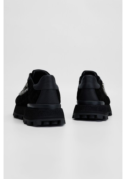 Kadın Siyah Süet Deri Sneakers & Spor Ayakkabı 1011 6187 Bn Ayk SK23/24 fırsatları