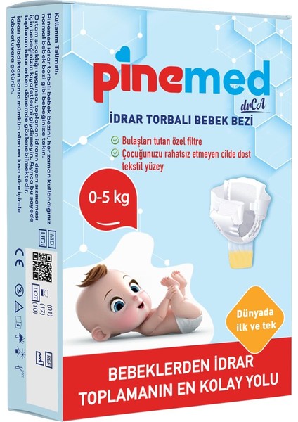 Pinemed Idrar Torbalı Bebek Bezi (0-5 Kg) 2 Adet