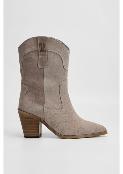 Kadın Sampanya Süet Hakiki Deri Casual Bot 312 55203 Bn Bot SK23/24