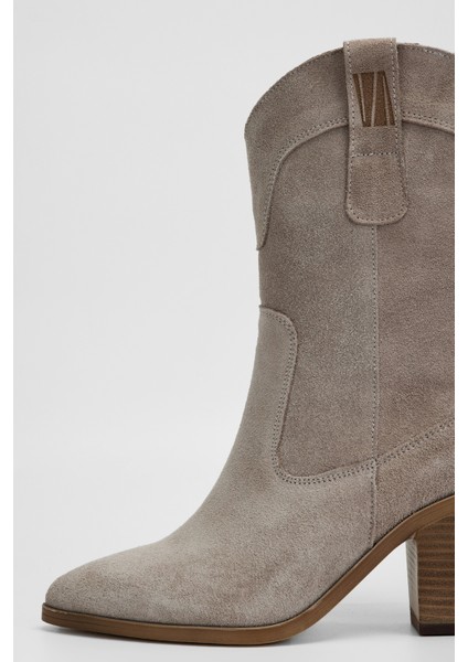 Kadın Sampanya Süet Hakiki Deri Casual Bot 312 55203 Bn Bot SK23/24 modelleri