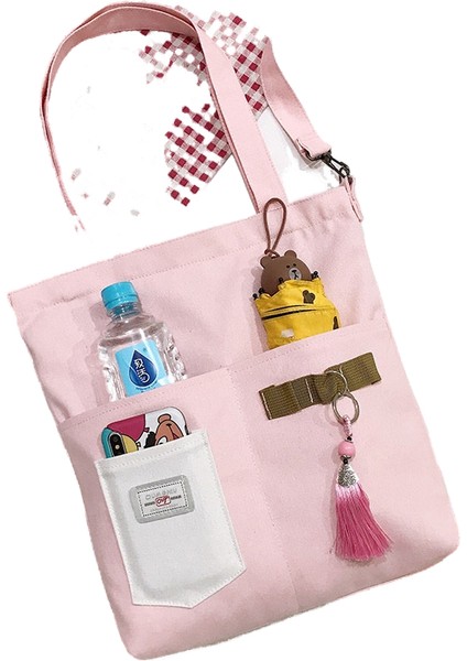 Kanvas Sonbahar ve Kış Çift Amaçlı Kalem Kutusu Crossbody Kanvas Çanta (Yurt Dışından)