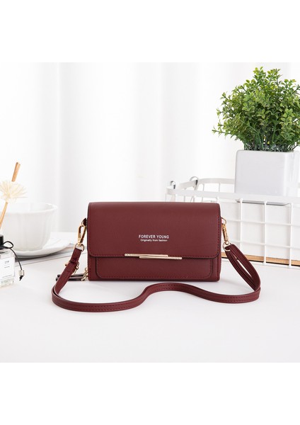 Kore Tarzı Kadın Omuz Crossbody Orta ve Uzun Kadın Debriyaj Bozuk Para Cüzdanı Cüzdan Çanta (Yurt Dışından)