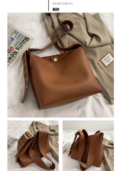 Kadın Yumuşak Pu Omuz Çok Yönlü Büyük Kapasiteli Ayarlanabilir Omuz Askısı Crossbody Çanta (Yurt Dışından) indirimleri