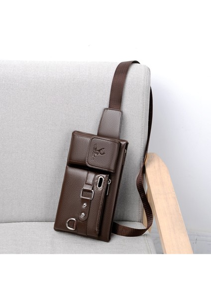 Spor Bel Çok Fonksiyonlu Dış Mekan Cep Telefonu Pu Erkek Crossbody Erkekler Için Bisiklet Bel Çanta (Yurt Dışından)
