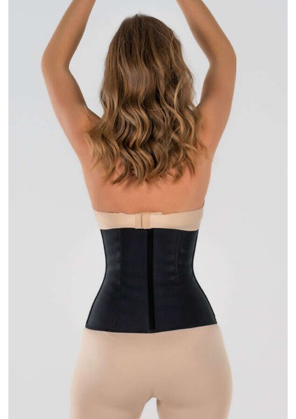 Owli Askısız Çelik Balenli Latex Doğum Sonrası Sarkma Önleyici Sıkılaştırıcı Abdominal Sauna Bel Korsesi Siyah fırsatları