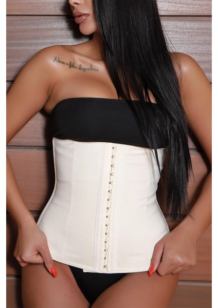 Owli Askısız Çelik Balenli Latex Doğum Sonrası Sarkma Önleyici Sıkılaştırıcı Abdominal Sauna Bel Korsesi Ten