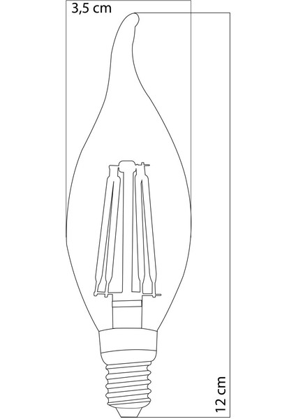 5'li Filament Rustik LED Ampul Kıvrık Uç 8W 3000K E14 Gün Işığı