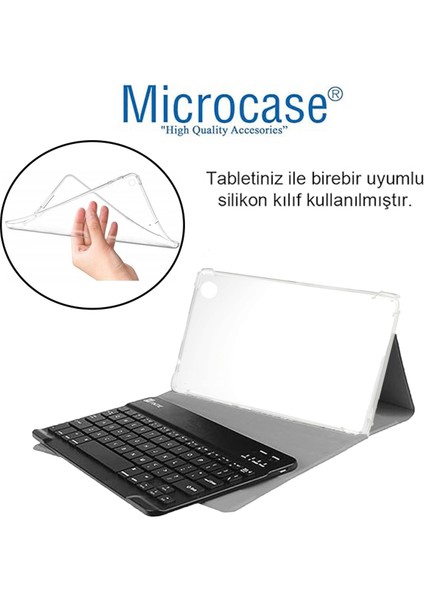 Samsung Tab A8 X207 X200 10.5 Inch ile Uyumlu Bluetooth Touchpad Klavye + Bluetooth Mouse + Standlı Kılıf - Bkk7 Pembe