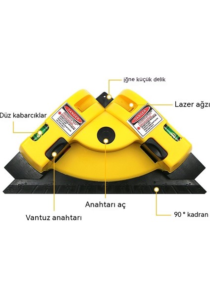 Tang Alışveriş 90 Derece Lazer Gonyometre Kiremit Dik Açılı Zemin Ölçer Kiremit Döşeme Aracı Duvar Karosu Döşeme Seviyesi - Sarı (Yurt Dışından) fiyatları