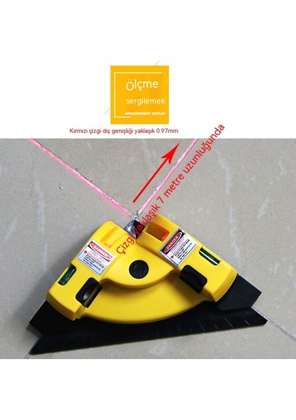 Tang Alışveriş 90 Derece Lazer Gonyometre Kiremit Dik Açılı Zemin Ölçer Kiremit Döşeme Aracı Duvar Karosu Döşeme Seviyesi - Sarı (Yurt Dışından) fırsatları