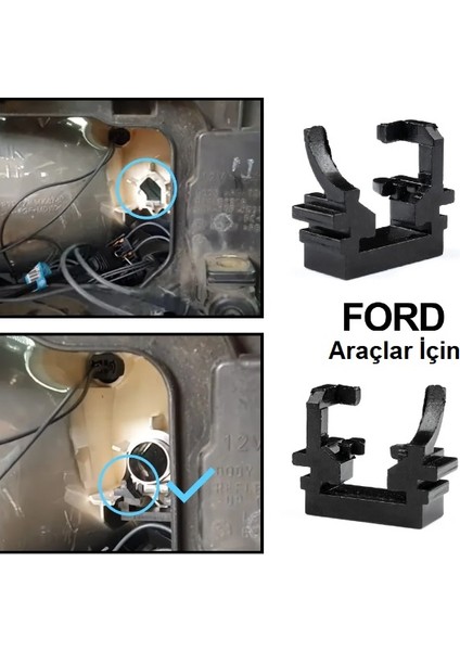 Ford Focus 3,5 Araçlar Için Uzun Far Tutucu LED Ampul Sabitleme Aparatı