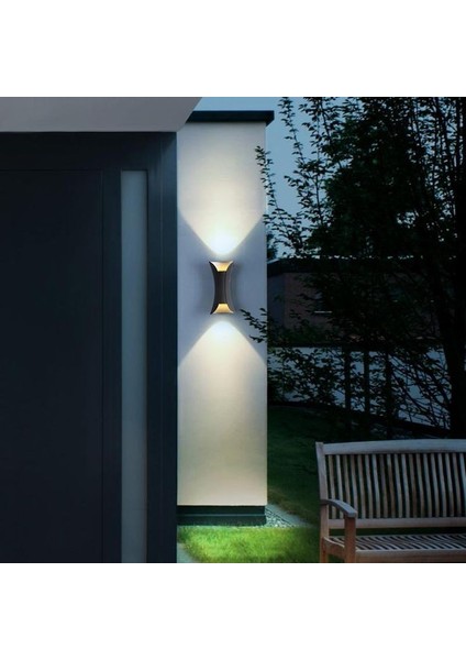 3000K Gün Işığı Ledli, 10 Watt Modern Tasarım Aplik, Bahçe, Balkon, Teras, Salon Apliği, LED Aplik