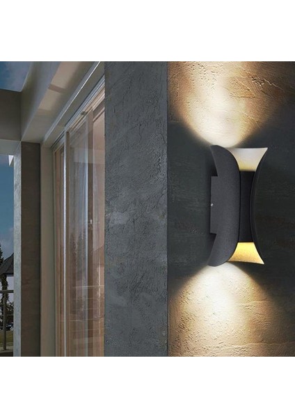 3000K Gün Işığı Ledli, 10 Watt Modern Tasarım Aplik, Bahçe, Balkon, Teras, Salon Apliği, LED Aplik