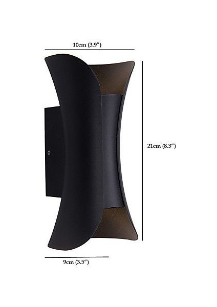 3000K Gün Işığı Ledli, 10 Watt Modern Tasarım Aplik, Bahçe, Balkon, Teras, Salon Apliği, LED Aplik