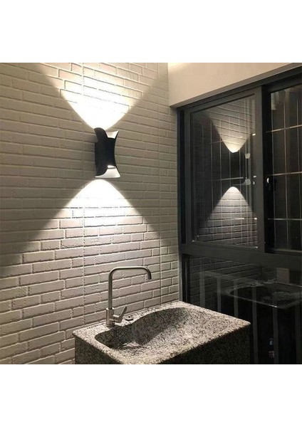 3000K Gün Işığı Ledli, 10 Watt Modern Tasarım Aplik, Bahçe, Balkon, Teras, Salon Apliği, LED Aplik