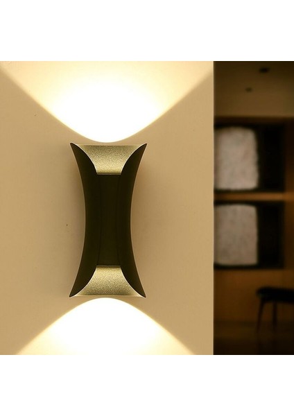 3000K Gün Işığı Ledli, 10 Watt Modern Tasarım Aplik, Bahçe, Balkon, Teras, Salon Apliği, LED Aplik