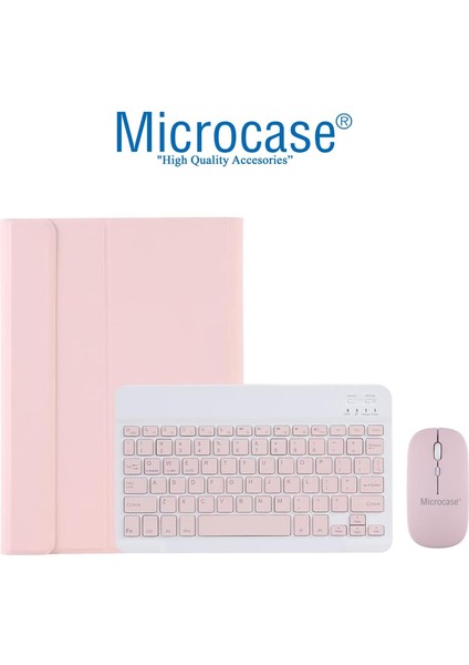 Xiaomi Redmi Pad Se 11 Inch ile Uyumlu Bluetooth Klavye ve Mouse+ Standlı Kılıf - Bkk6 Pembe