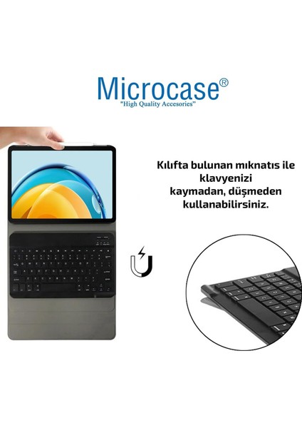 Xiaomi Redmi Pad Se Uyumlu Bluetooth Klavyeli Standlı Kılıf - Bkk4 Pembe