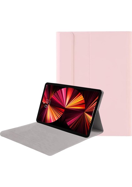 Samsung Tab A8 X207 X200 10.5 Inch ile Uyumlu Bluetooth Klavye ve Mouse + Standlı Kılıf - Bkk6 Pembe