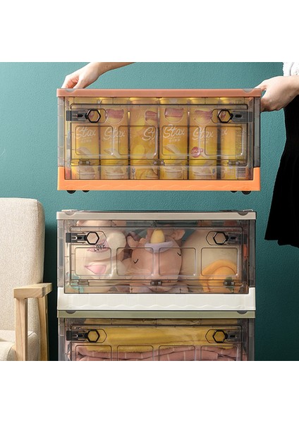 Ön Açık Saklama Kutusu Ev Yan Açık Oyuncak Kitabı Plastik Saklama Kutusu Alt Organize Pembe (Yurt Dışından)