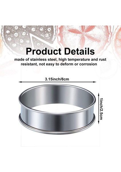 6 Adet Muffin Tart Yüzükler Çift Haddelenmiş Tart Yüzük Paslanmaz Çelik Muffin Yüzükler Gıda Yapımı Için Metal Yuvarlak Halka Kalıp (Yurt Dışından) modelleri