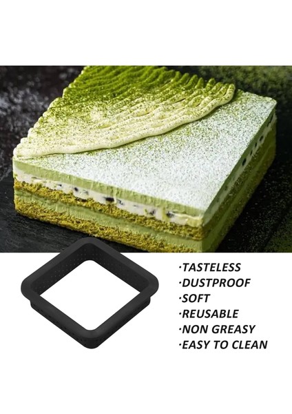 10 Adet Kare Tart Yüzükler Isıya Dayanıklı Delikli Kek Mus Halkası Yapışmaz Bakeware Tart Mini Kek Kalıbı Kek Yüzükleri (Yurt Dışından)