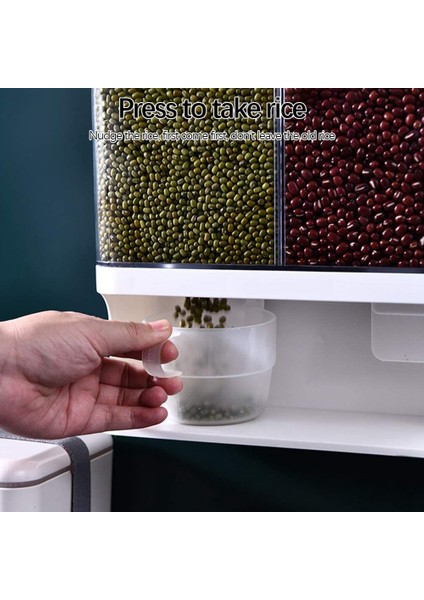 Duvara Monte Kuru Gıda Dispenseri, Tahıl Dispenseri,saklama Tahıl Kabı, Tahıl,pirinç Mutfak Saklama Kapları C (Yurt Dışından)