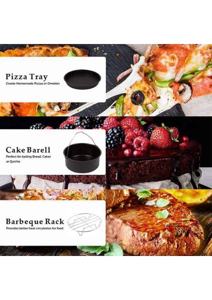 Kek Kutuları, Pizza Tavası, 3 Adet/takım Çelik Yuvarlak Hava Fritöz Fırın Yavaş Pişirici Aksesuarları Pişirme Kek Varil Mutfak Pişirme Için (Yurt Dışından) modelleri