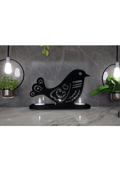 Bird 3'lü Metal Mumluk - Siyah