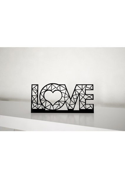Love Metal Masa Süsü - Biblo - Siyah