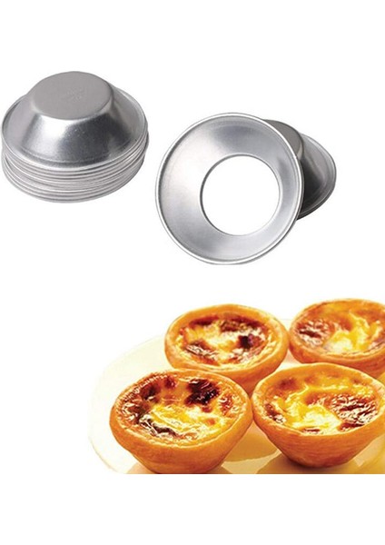 100 Adet Yapışmaz Yumurta Tart, Yeniden Kullanılabilir Pişirme Teneke Yuvarlak Muffin Bardak Kek Kurabiye Kalıbı Pişirme Için (Yurt Dışından)