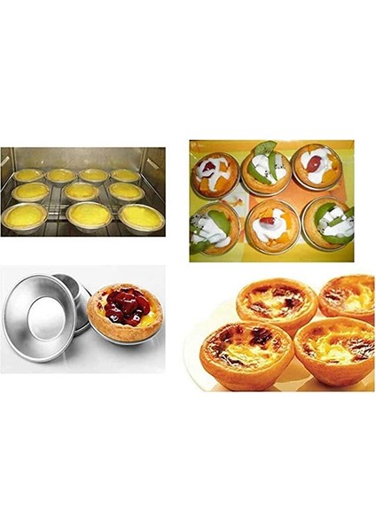 100 Adet Yapışmaz Yumurta Tart, Yeniden Kullanılabilir Pişirme Teneke Yuvarlak Muffin Bardak Kek Kurabiye Kalıbı Pişirme Için (Yurt Dışından)