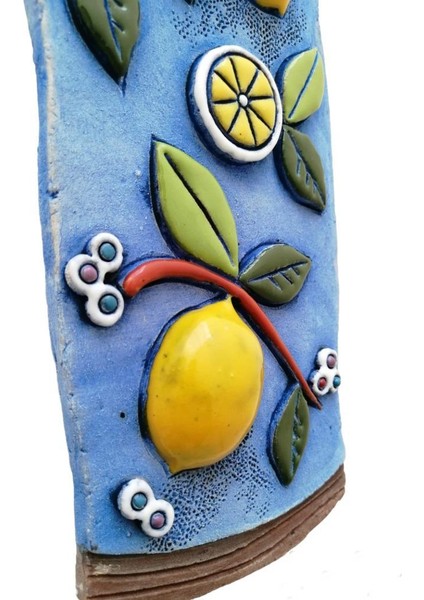 Özel Tasarım Seramik Limon Ağacı Dekoratif Duvar Süsü Ev Bahçe Duvar Dekorasyon modelleri