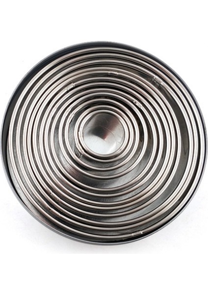 12 Adet Paslanmaz Çelik Yuvarlak Kek Kalıbı Pişirme Köpüğü Halkası Pizza Pişirme Kurabiye Kesici Dıy Kek Halkası Araçları (Yurt Dışından) fırsatları