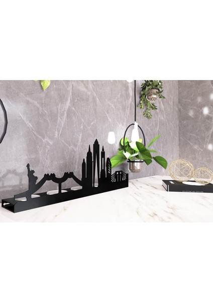 City 5'li Metal Mumluk - Siyah