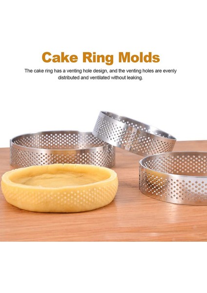 Kek Yüzüğü, 6 Adet Paslanmaz Çelik Gözenekli Tart Yüzük, Delikli Pasta Kek Halkası Kalıbı, Delikli Kek Mus Halkası 7 cm (Yurt Dışından)