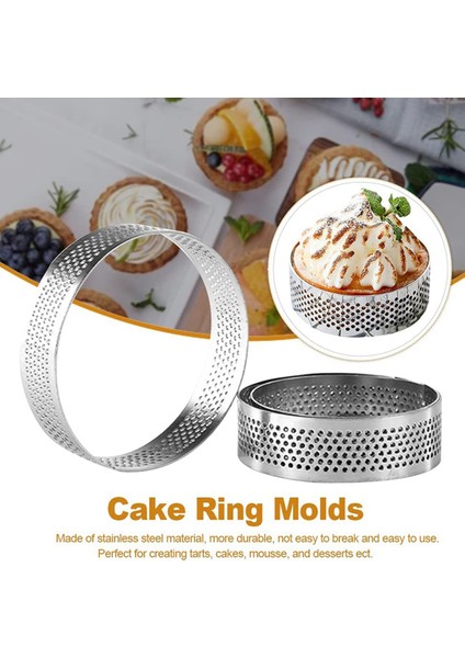 Kek Yüzüğü, 6 Adet Paslanmaz Çelik Gözenekli Tart Yüzük, Delikli Pasta Kek Halkası Kalıbı, Delikli Kek Mus Halkası 7 cm (Yurt Dışından) indirimleri