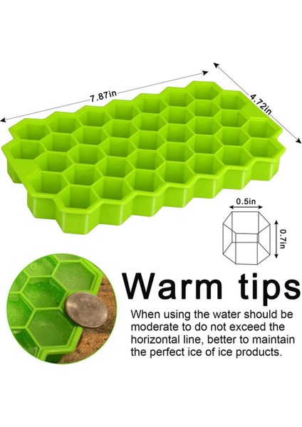 8'li Paket 37 Gözlü Petek Buz Küpü Tepsileri, Çıkarılabilir Kapaklı Yeniden Kullanılabilir Silikon Buz Küpü (Yurt Dışından) fırsatları