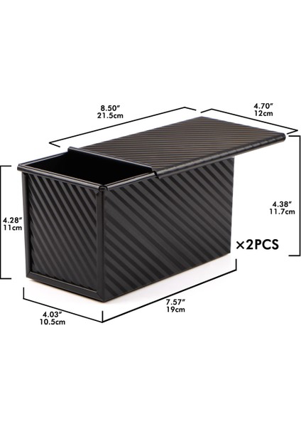 Somun Tava 2 Paket, Yapışmaz Ekmek Tavası Kapaklı Karbon Çelik Ekmek Tost Kutusu Kalıbı Bakeware Ekmek Için Kapaklı (Yurt Dışından)