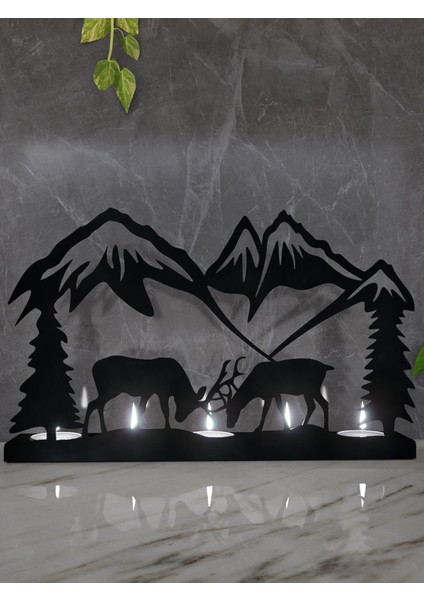 Deer 5'li Metal Mumluk - Siyah