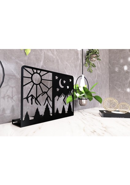 Gece/gündüz 3'lü Metal Mumluk - Siyah modelleri